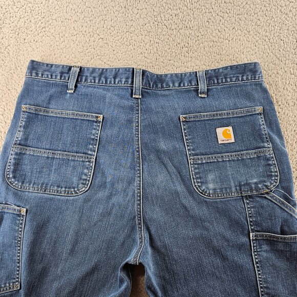 Carhartt Jeans Mens 40x32 Blue Relaxed Work‎ Utility Carpenter Pants Double Knee - Picture 15 of 16